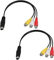 KOMBIUDA 2pcs Video Adapter Replacement Video Cord Audio Cords Replacement Audio Cable VCR Cables Copper