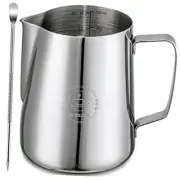Milk Frothing Pitcher 12oz,Espresso Steaming Pitcher 12oz,Espresso Machine 12Oz
