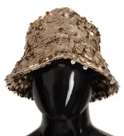 Dolce & Gabbana Elegant Sequined Gold Bucket Hat - RRP 896.4 USD
