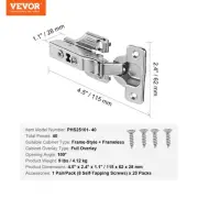 Soft Close Cabinet Door Hinges 40 Pack Full Overlay Framed Frameless Hardware