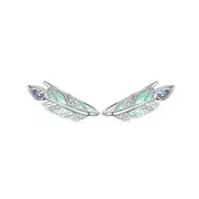 SOLID Sterling Silver Bohemian Feather Leaf Earrings - AVILIA Designs