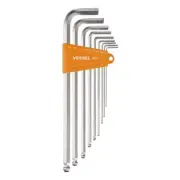 Ball Point Hex L-Key Wrench (Long Type) (Inch) 9PC. Set No.8309BP-LINU New!