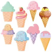 40PCS Ice Cream Cutouts for Bulletin Board Decoration Summer Ice Cream Paper ...
