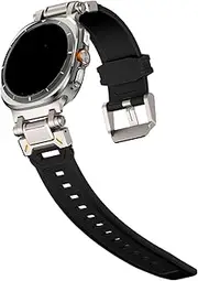 [PTLYE] Men's watch strap For Samsung watch7 ultra 47mm stainless steel metal head+TPU strap For Galaxy Watch 7 Ultra NO Gaps Curved End Bracelet