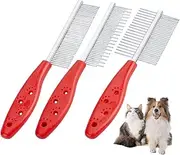 OLYCRAFT 3Pcs 3 Styles Stainless Steel Pet Combs Macrame Fringe Combs Pet Combs with Plastic Handle Metal Tassel Combs Pet Grooming Comb for Removing Tangles and Knots Grooming Tool Tassel Brush