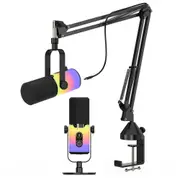 XLR/USB RGB Dynamic Microphone for PC Gaming Streaming Podcast Recording