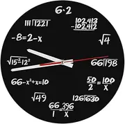 Creative Math Wall Clock Acrylic Funny Mathematical Formulas Clock Pop Quiz Clock Black and White Unique Math Equation Clock for Classroom, Home, Office