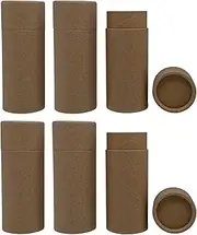 GreenWay 2.5oz / 70g Kraft Paperboard Deodorant Tubes with Lids - 6 Pack Solid Perfume Tubes Refillable DIY Cosmetic Containers - Deodorant Containers Lotion Tubes Empty Holder Tubes Kraft - Brown
