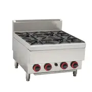 GasMax Benchtop Natural Gas 4 Burner Cooktop W/ Splashback JUS-TR-4B