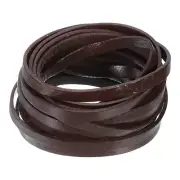 5.5 Yard 8mm Flat Leather Cord, Leather Lacing Strips for DIY Crafts Coffee