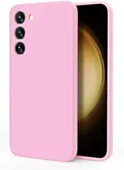 [ZUSLAB] Case for Galaxy S23 FE Liquid Silicone Anti-Scratch Gel Rubber Shockproof Protective Cover with Soft Microfiber Lining for Samsung S23FE (2023) - Pink