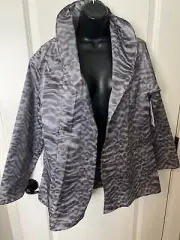 $345 NWT S MACK AND MACK SAKO SILK SOPHIE JACKET BLOUSE ANIMAL USA GRAY BLACK GR