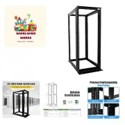 Server Rack 4 Post Open Rack Frame Rack Enclosure 19 Inch Adjustable Depth Al...