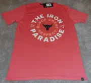 New! Under Armour Project Rock Men's Size Medium Coral T-shirt