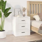 High Gloss Bedside Table Drawers Storage Side Cabinets Wooden Nightstand White