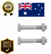 Zenith M10 x 60mm Hot Dipped Galvanised Hex Head Bolt And Nut - 2PK - USA BRAND