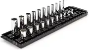 1/4 Inch Drive 12-Point Socket Set with Rails, 22-Piece (5/32-9/16 In.) | SHD902