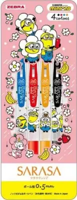 Zebra Sarasa Clip Minions 0.5mm Exclusive Design Set Of 4 Colors In Stock