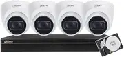 Dahua 8CH PoE Home Security Camera System, 4MP Starlight Outdoor PoE IP Cameras with Built-in Mic， 4K 8-Channel NVR (NVR4108-8P-4KS2+IPC-HDW2431T-AS-S2(4PCS)+4TB HDD(1PCS))
