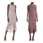 Aidan Mattox Purple Circle Beaded Sleeveless Midi Sheath Dress US 10 NWT Flapper