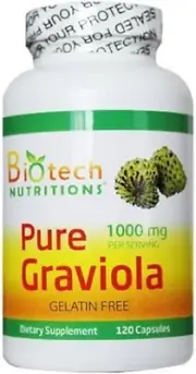 Graviola Soursop Supplements 1500mg - 100% Natural Antioxidants, 2 Bottles