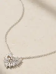 [Suzanne Kalan] Suzanne Kalan - Mini Heart 18-karat White Gold Diamond Necklace - Silver - One size One size Silver