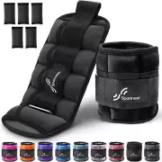 Sportneer Adjustable Ankle Weights for Women and Men 7 3.5 lbs (x2), Black