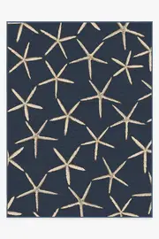 275' x 365' | Machine Washable Runner Rug | Kid & Pet Friendly | Indoor Rug | Starfish Navy Rug | Ruggable