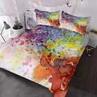 Apply Colours To Drawing In Red 3D Quilt Duvet Doona Cover Set Pillow case Print