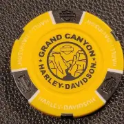 GRAND CANYON HD ~ BELLEMONT/MAYER, ARIZONA (Yellow/Black) Harley Poker Chip