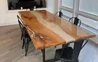 Custom Stunning Epoxy Resin Dining Table Top Acacia Wooden Living Room Decors