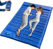 Self-Inflating Double Sleeping Pad - Camping Mattress for 2 Full, Blue