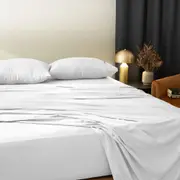 Morrissey Fitted Sheet Set 400TC Luxe Soft Bamboo/Cotton Snow