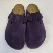 Birkenstock New w/ Box Boston Wine Suede Leather Soft Footbed Narrow SelectSize