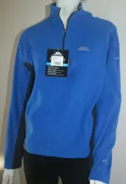 BNWT Men's Trespass Tron Electric Blue Micro Fleece Pull Over Jumper Size Small