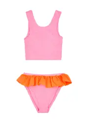 Hunza G Kids Olive Seersucker Bikini (7-12 Years) - Pink - One Size ONE SIZE