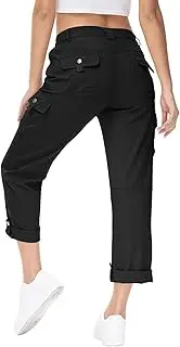 [YSENTO] Womens Cargo Hiking Pants with Pockets Lightweight Stretch Quick Dry Camping Travel Pants Roll Up