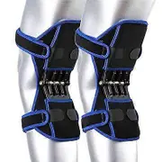 Rhafayre Joint Support Knee Pads Breathable Power Lift Joint Knee Support Bandage Knee Stabilizer Pad Strength Knee Booste 1 pair blue