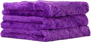 PROJE' Premium Car Care - Plush Purple Microfiber Towel for Detailing and Polishing Cars - Ultra Absorbent Microfiber Cloth - Streak Free and Scratch Proof - 500 GSM 16"x16" - Pack of 3