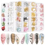 12Grids Chain Nail Metal DecorStuds Design Mixed Style DIY 3D Manicure Accessory