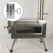 Portable Flue Extension Tube Chimney Stove Pipe with Damper Outdoor Furnace