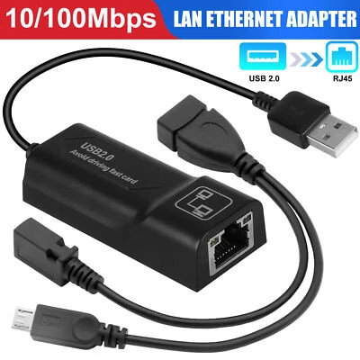 10/100 Mbps USB to RJ45 LAN Ethernet Adapter for Amazon Fire TV Stick 3/2nd Gen