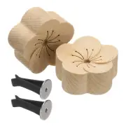 2Pcs Wood Essential Oil Diffuser Beech Finish Plum Aroma Diffuser with Car Clips