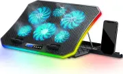 C12 Laptop Cooling Pad RGB Gaming Notebook Cooler Desk and Lap Use, Laptop Fan