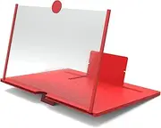 zolyet 10/12 in Phone Screen Amplifier Pulling pe Desk Bracket High Definition Magnifying Glass 12 inch red
