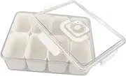 GRIRIW Snack Storage Box Lid Handle 8 Compartment Fruit Box for Snacks Dried Fruit Tray Creative Plate for Family Gatherings