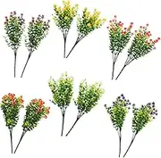 HOLIDYOYO 12pc Faux Eucalyptus Leaf and Grass Wall Decor for Easy to Install Artificial Greenery Decoration for Effortless Ambiance