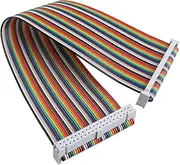 ZDE Female to Female GPIO Flat Ribbon Cable 40pin Breadboard Rainbow Jumper Wire 20cm/7.87inch Compatible with Raspberry Pi 5 4B 3 2 Model B B+
