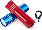 Flutesan 2 Pcs Mini Torches LED Flashlight with Lanyards, Waterproof, Aluminum, Kids, Camping, Hiking, Outdoor, Batteries Included