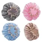 Luxury Waterproof Shower Bath Caps Unisex Elasticated Reusable Hats Protect J3P4